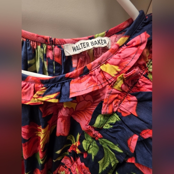 Floral Womens Dress in Red and Blue - Picture 2 of 3